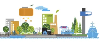 Piirroskuva ilmastotyöstä.