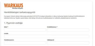 Lomakkeen täyttöohjeet kuvana.