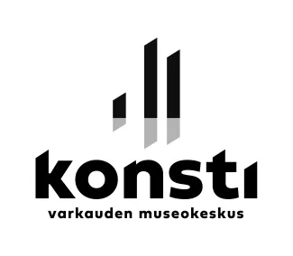 Varkauden museokeskus Konstin logo, jossa kolme viitteellistä savupiipun kuvaa