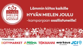 Kuvituskuva, kiitos hyvän mielen joulu kampanjaan liittyen.
