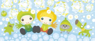 Kuvassa Talvi-Vekarat satupuun alla.